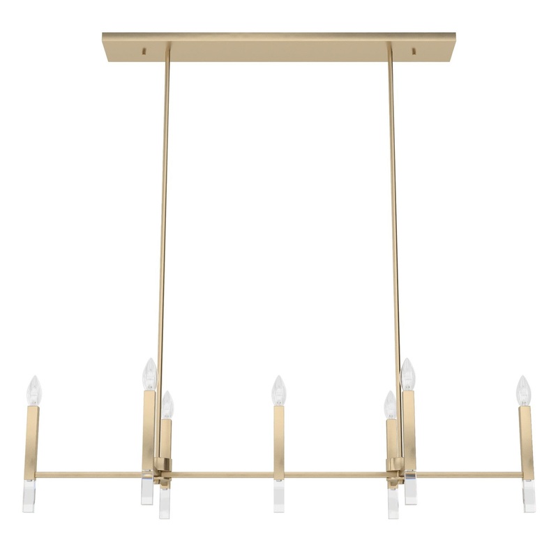 Seven Light Linear Chandelier from the Sunjai Collection in Alturas Gold Finish by Hunter