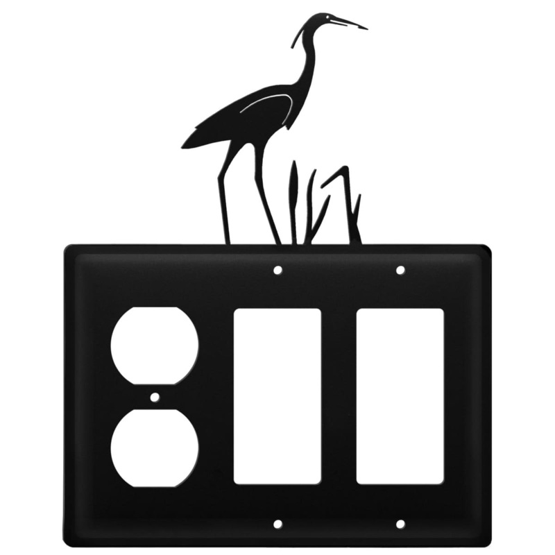 Village Wrought Iron EOGG-133 Triple Heron Single Outlet and Double GFI Cover CUSTOM Product