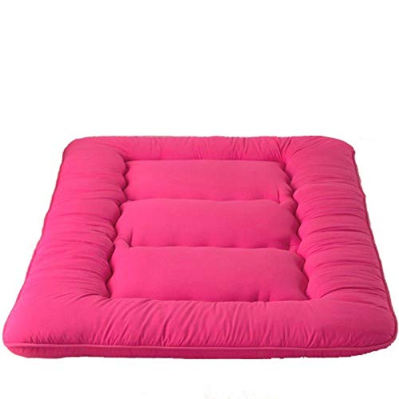 YAHAO Materassi Letto Futon, Pieghevole Antiscivolo Tatami Materasso Pad Tappetino Tappeto Letto A Pelo Letto Pigro Stuoie per Camera da Letto E Ufficio,PinkA-180 * 220cm