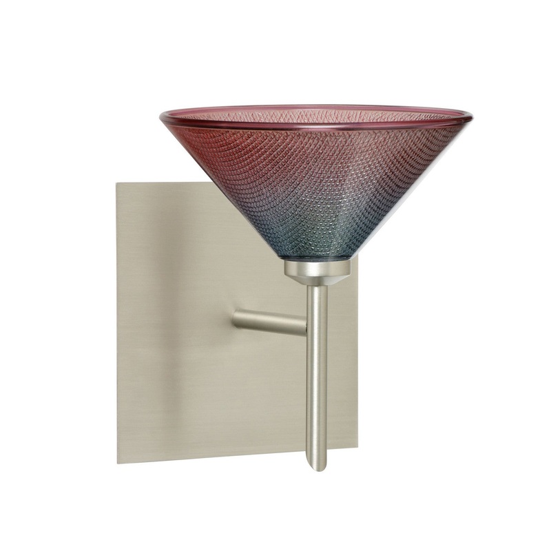 Besa 1SW-117681-SN-SQ Kona One Light Wall Sconce Satin Nickel