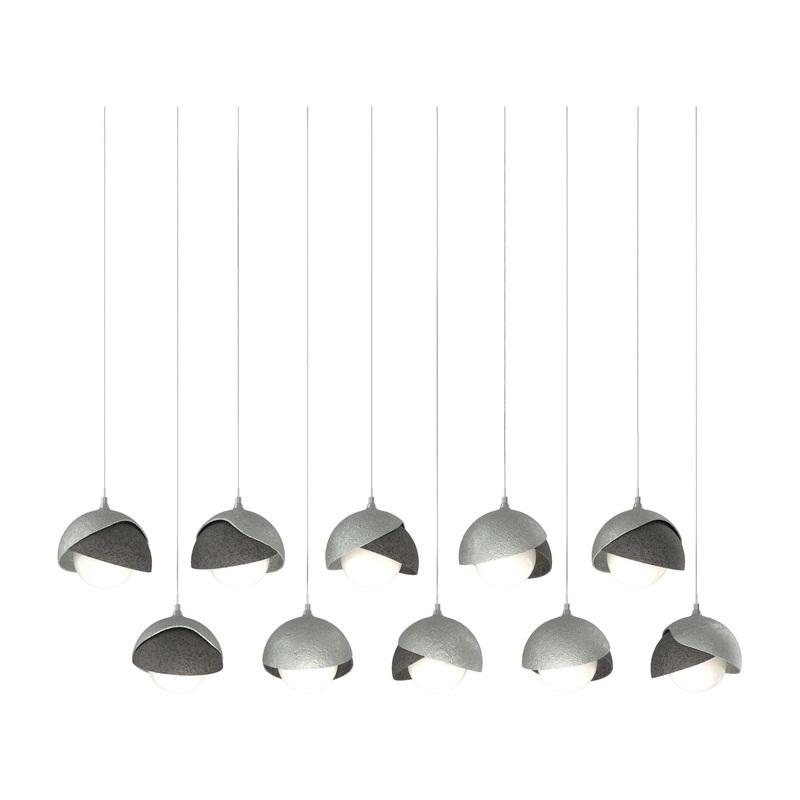 Brooklyn 10-Light Double Shade Pendant Vintage Platinum Natural Iron