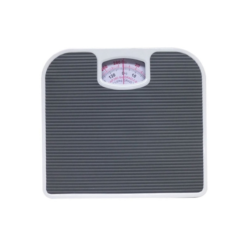 Dark Gray Classic Mechanical Bathroom Scale – Battery-Free Analog Body Weight Scale with Non-Slip Platform