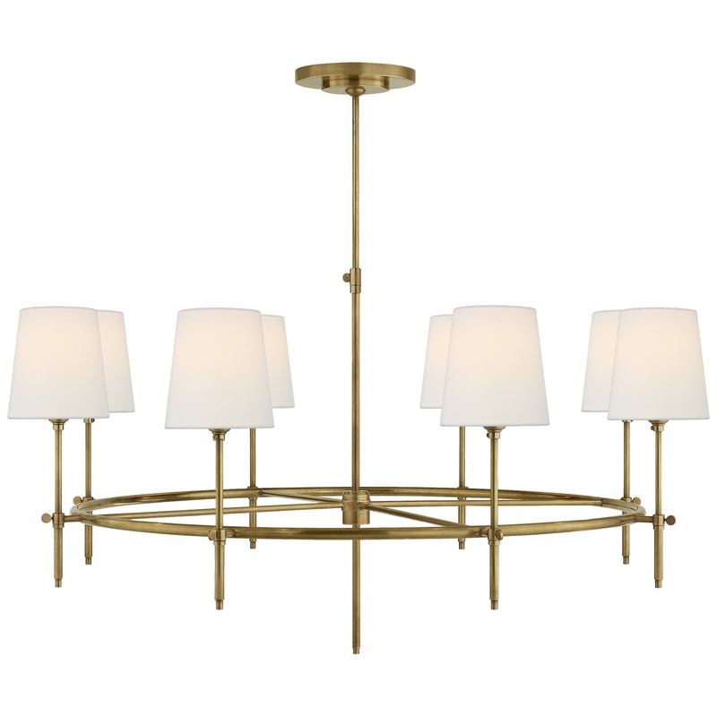Eight Light Chandelier from the Bryant Collection in Hand-Rubbed Antique Brass Finish by Visual Comfort Signature