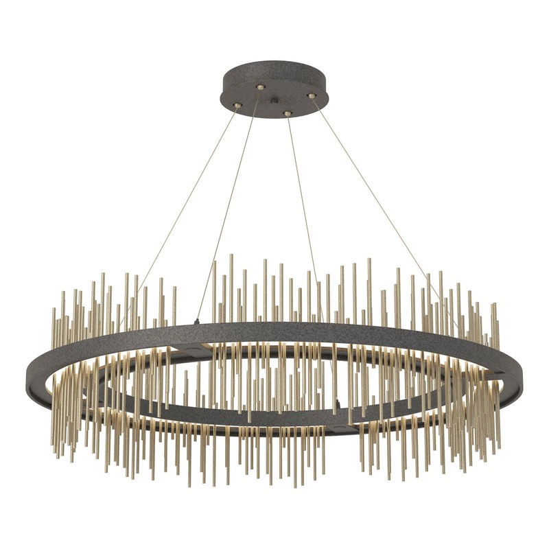 Gossamer Circular LED Pendant Natural Iron Soft Gold