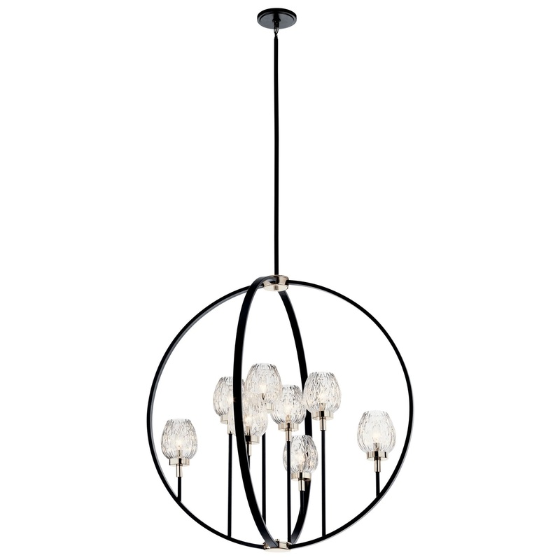 Kichler 44240BK Eight Light Chandelier, Black