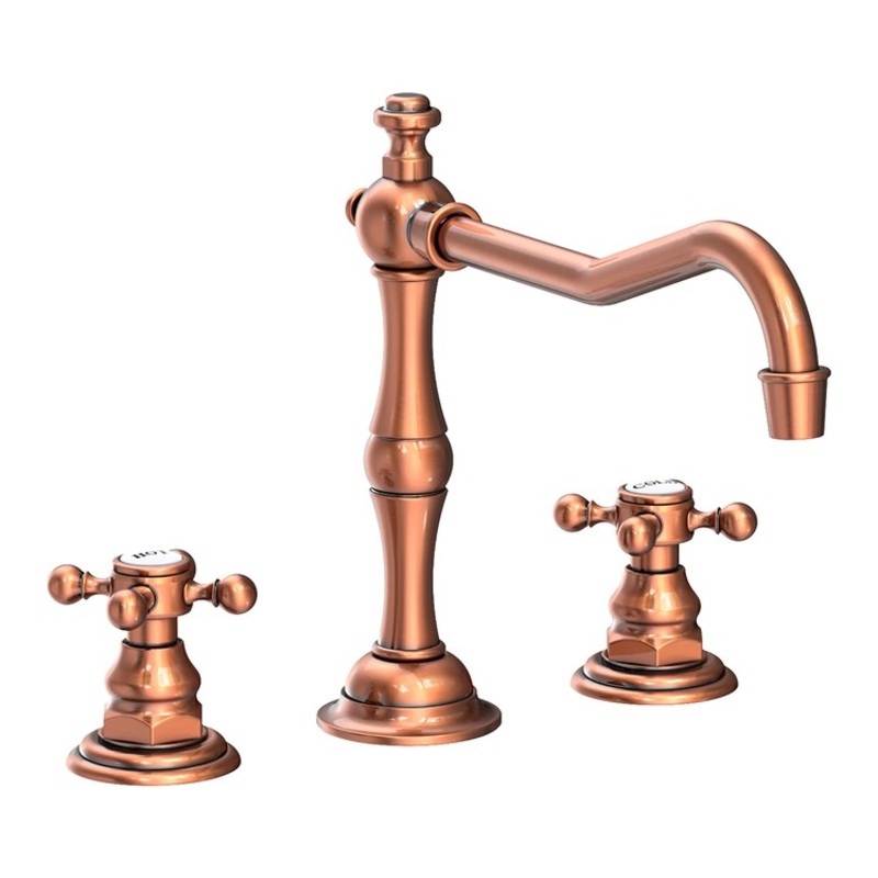 Kitchen Faucet Chesterfield 8 to 20 Inch Spread 2 Cross ADA Antique Copper Spout Height 5-13/16 Inch Spout Reach 9-7/16 Inch 1.8 Gallons per Minute