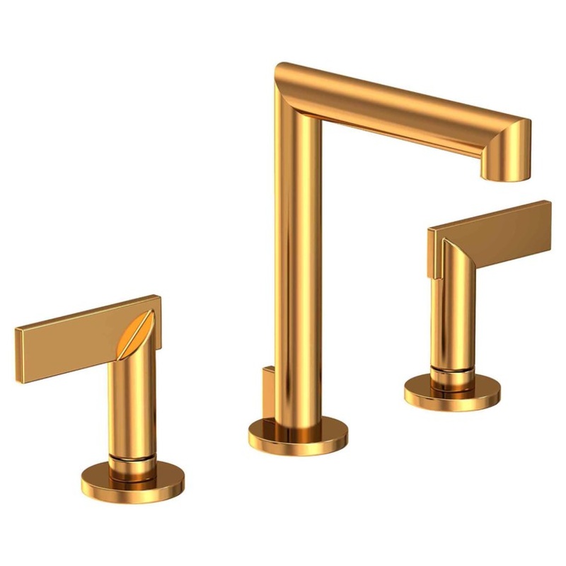 Lavatory Faucet Keaton Widespread 8 to 20 Inch Spread 2 Lever ADA WaterSense Aged Brass 1.2 Gallons per Minute Pop-Up 3 Hole