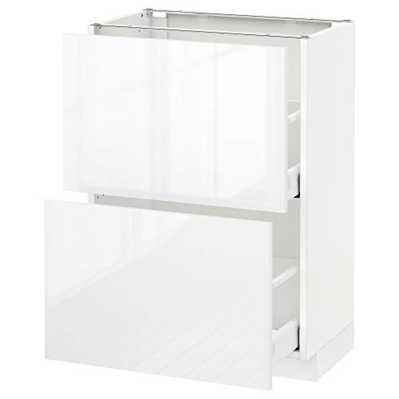 METOD/MAXIMERA mobile base con cassetti 2 60×39.4×88 cm bianco/Ringhult bianco