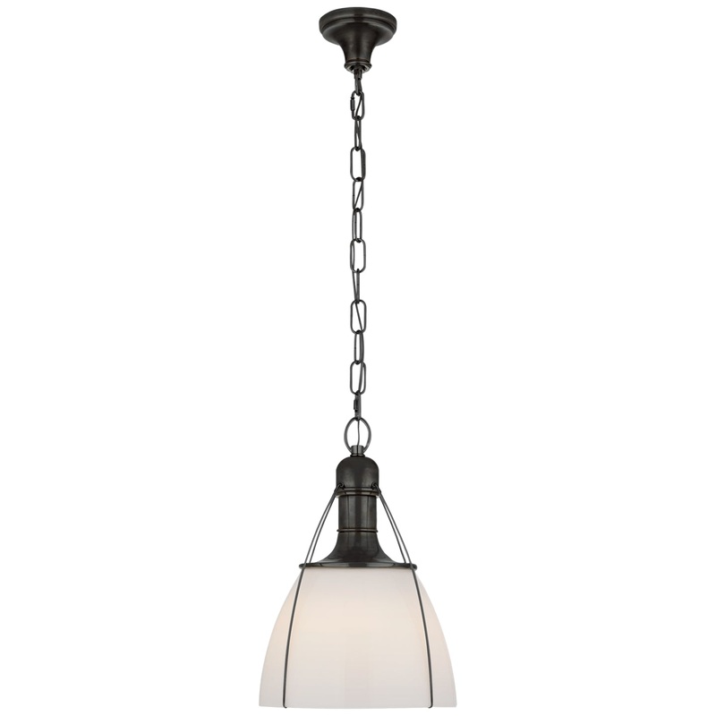 One Light Pendant from the Prestwick Collection in Bronze Finish by Visual Comfort Signature
