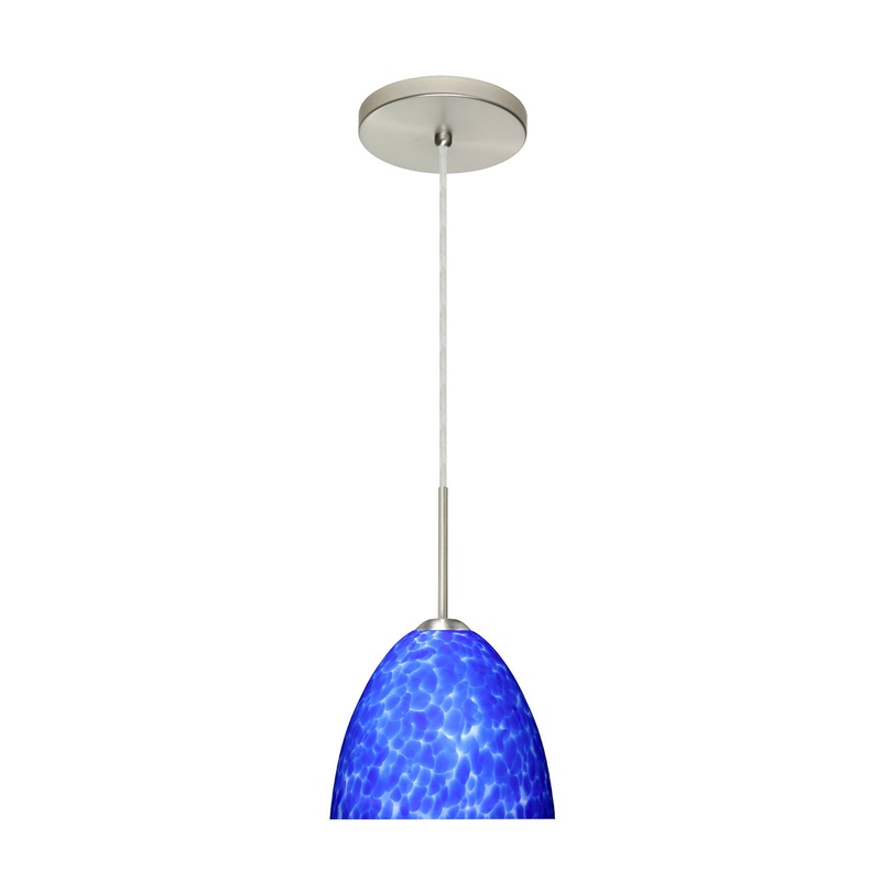 One Light Pendant from the Sasha Collection in Satin Nickel Finish by Besa