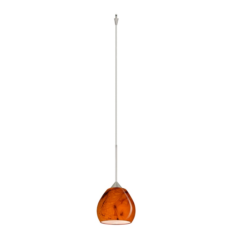 One Light Pendant from the Tay Tay Collection in Satin Nickel Finish by Besa