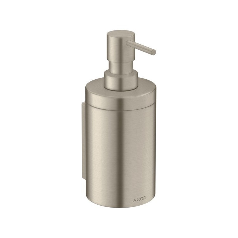 Soap Dispenser Universal Circular Brushed Nickel Wall Mount Metal Metal Pump 300 Milliliter