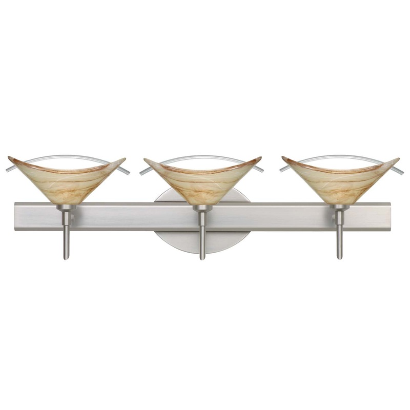 Three Light Wall Sconce from the Hoppi Collection in Satin Nickel Finish by Besa