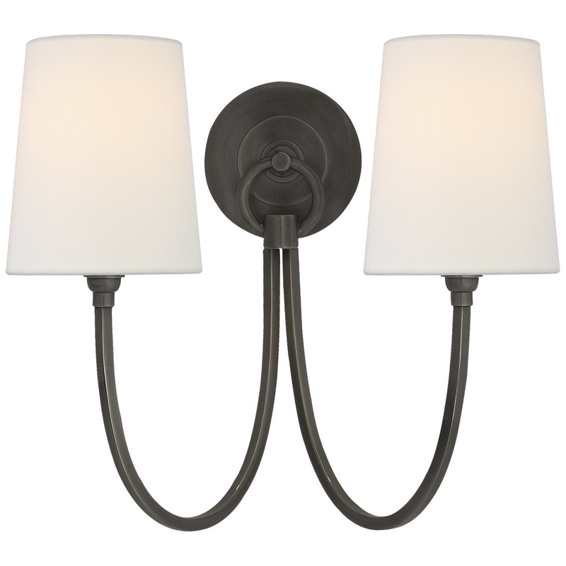 Two Light Wall Sconce from the Reed Collection in Bronze Finish by Visual Comfort Signature