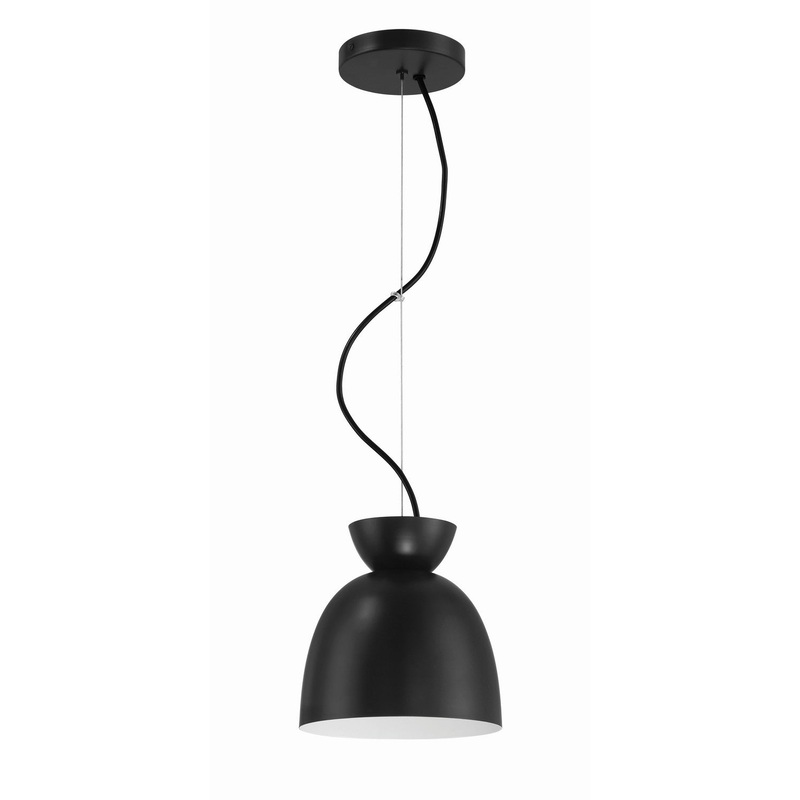 Craftmade 59191-FB Ventura Dome One Light Pendant Flat Black