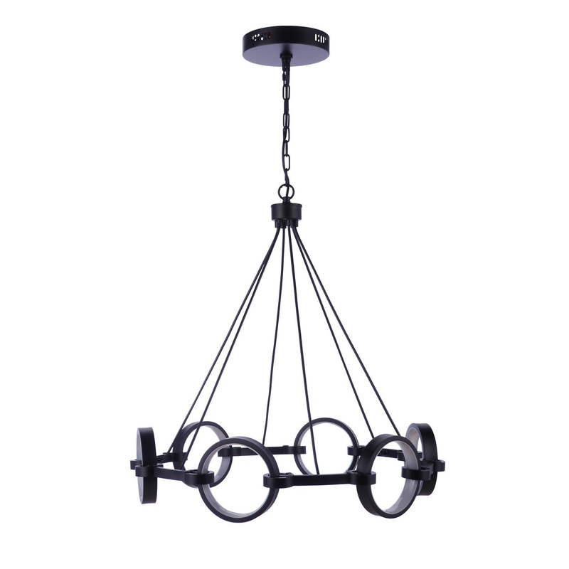 Craftmade 59326-FB-LED Context LED Chandelier Flat Black