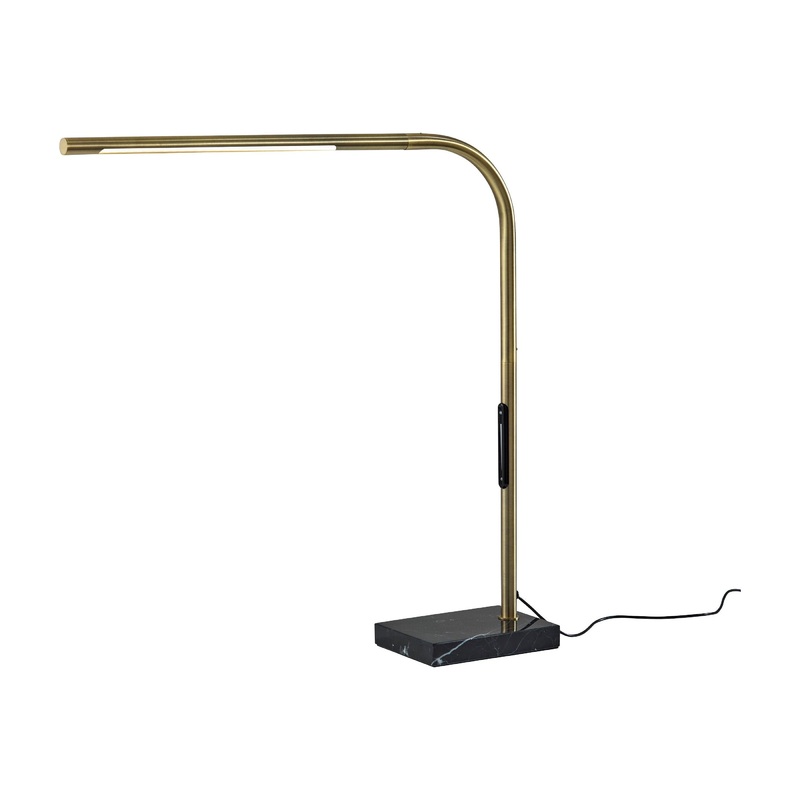 Cullen LED Desk Lamp with Smart Switch Antique Brass