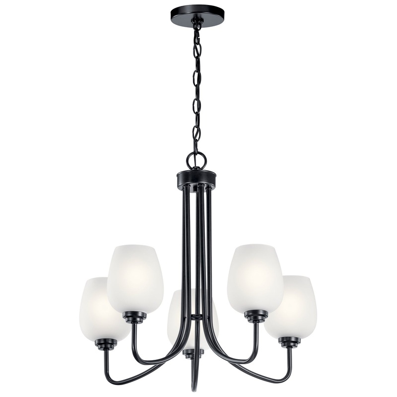 Kichler 44377BK Five Light Chandelier, Black