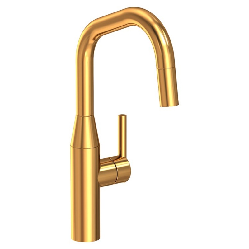 Kitchen Faucet East Square 1 Lever Aged Brass Pull Down Spout Height 10-1/3 Inch 1.8 Gallons per Minute