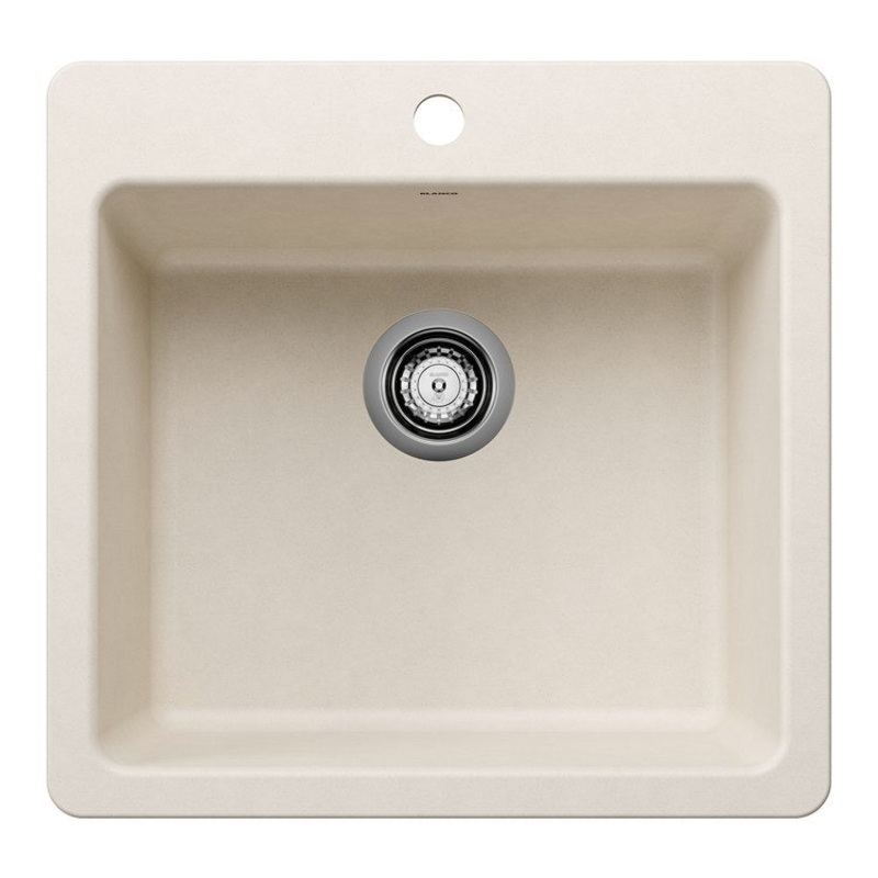 Kitchen Sink Liven 21 Inch 1 Bowl Single 2 Hole Soft White Undermount/Drop In Rectangular Silgrant