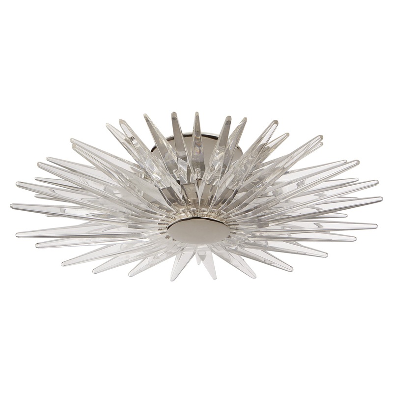 LED Flush Mount from the Quincy Collection in Polished Nickel Finish by Visual Comfort Signature