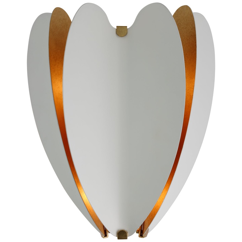 LED Wall Sconce from the Danes Collection in Matte White And Gild Finish by Visual Comfort Signature