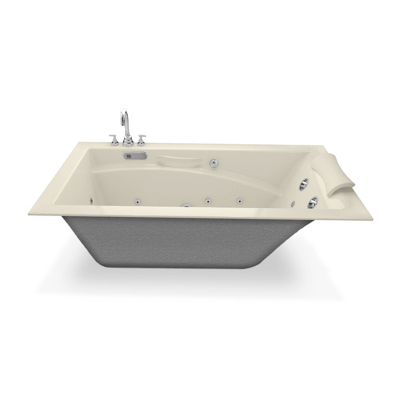 MAAX 101269-R-054-004 Optik 6636 Acrylic Alcove Right-Hand Drain Hydrofeel Bathtub in Bone
