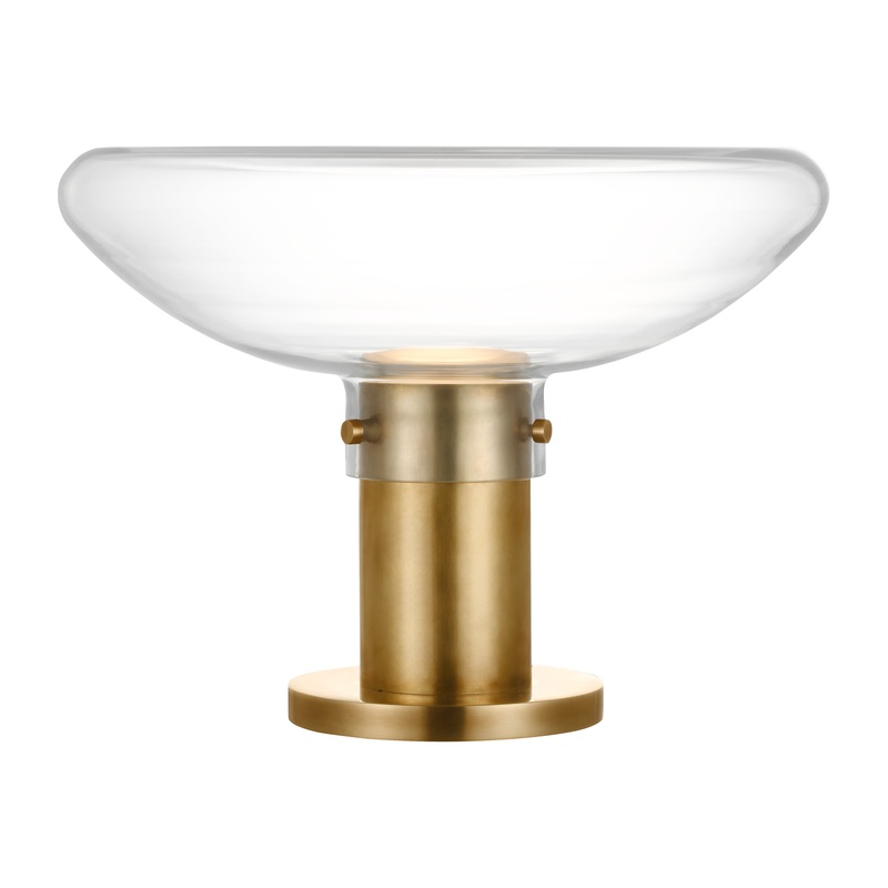 Morgan 16 Table Lamp Hand-Rubbed Antique Brass with Clear Glass