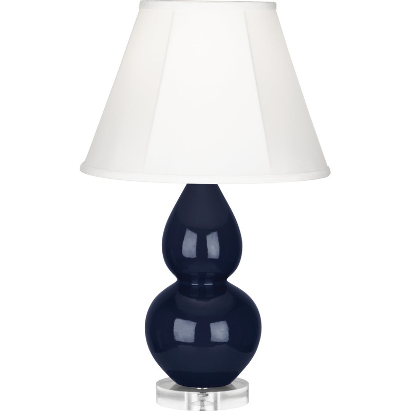 One Light Accent Lamp from the Small Double Gourd Collection in Midnight Blue Glazed w/Lucite Base Finish by Robert Abbey