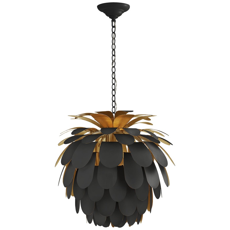 One Light Chandelier from the Cynara Collection in Matte Black Finish by Visual Comfort Signature