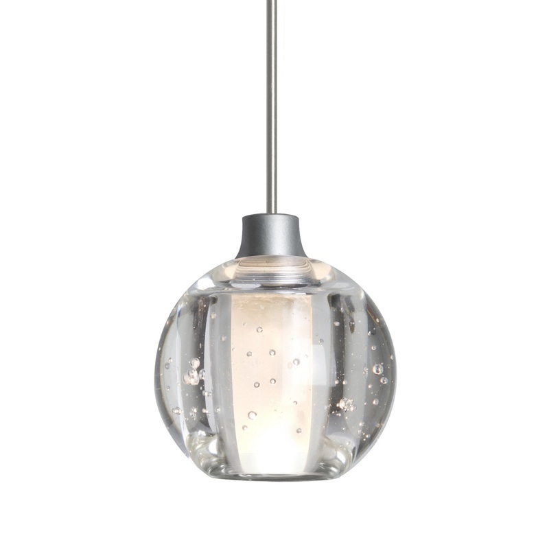One Light Pendant from the Boca 5 Collection in Satin Nickel Finish by Besa