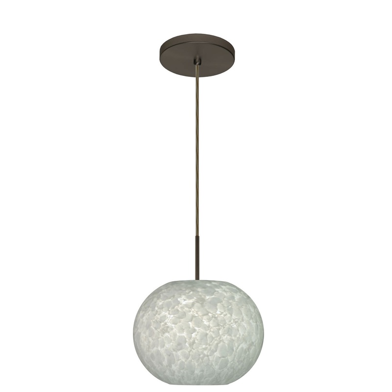 One Light Pendant from the Luna Collection in Bronze Finish by Besa