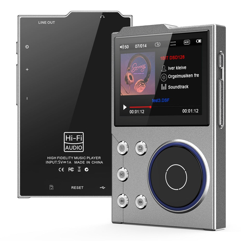 Portable Hi-Res Digital Audio Player – DSD, Dual DAC, Bluetooth 5.0, Expandable Storage(Grey 16GB + 16GB)
