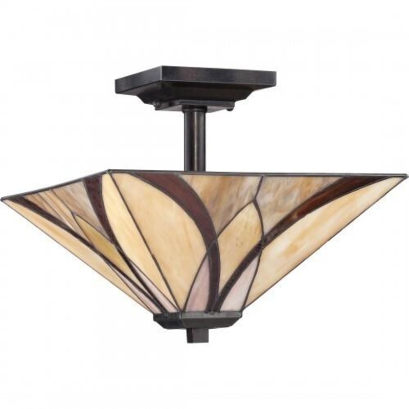 Quoizel TFAS1714VA Asheville Semi-flush tiffany valiant bronze 2lt Semi-Flush Mount