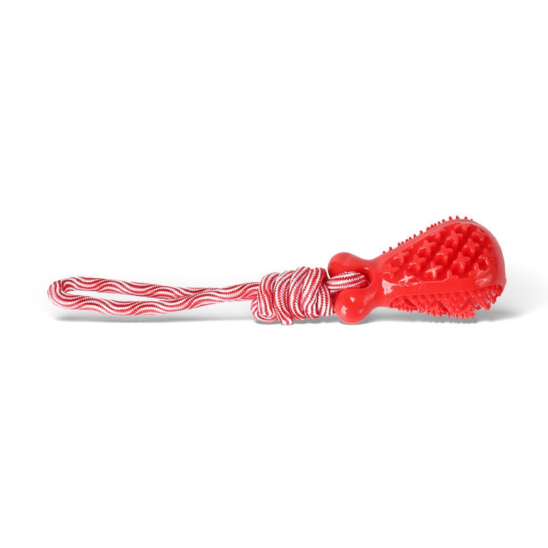 Red Single Drop of Water Durable Cotton Rope Dog Toy Set (3-Pack) – Chew, Tug & Treat Dispensing Ball for Dental Health