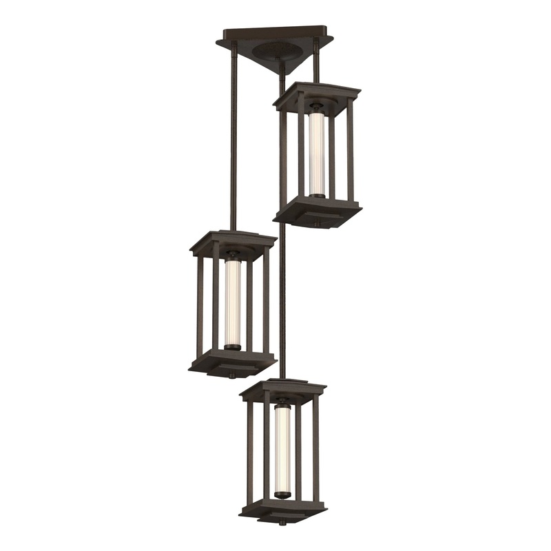 Athena Triple Short LED Lantern Bronze