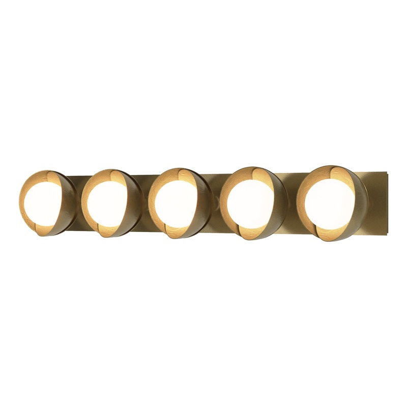 Brooklyn 5-Light Straight Double Shade Bath Sconce Modern Brass Modern Brass