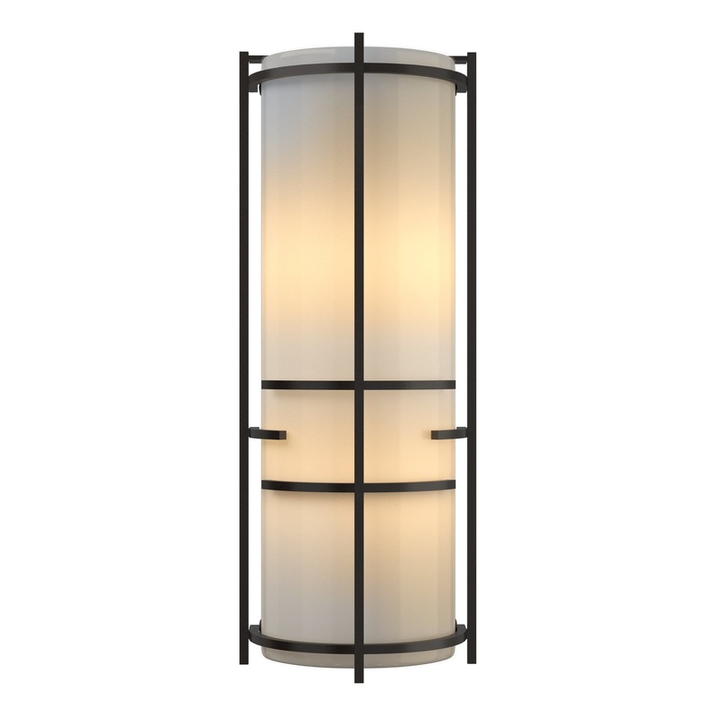 Extended Bars Sconce Oil Rubbed Bronze Ivory Art Glass (CC)