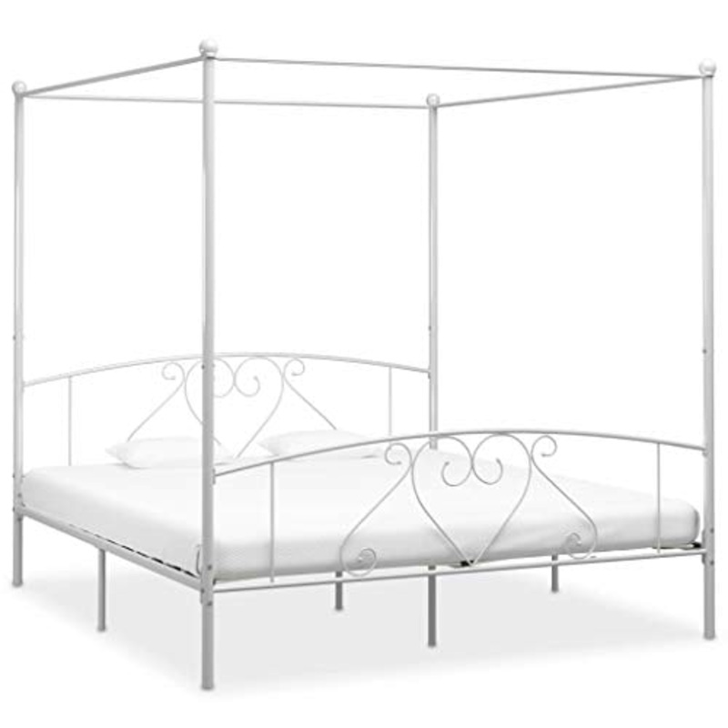 Festnight Giroletto Singolo/Matrimoniale Moderno Letto a Baldacchino Struttura in Metallo 90×200 cm/180×200 cm/160×200 cm /140×200 cm/100×200 cm