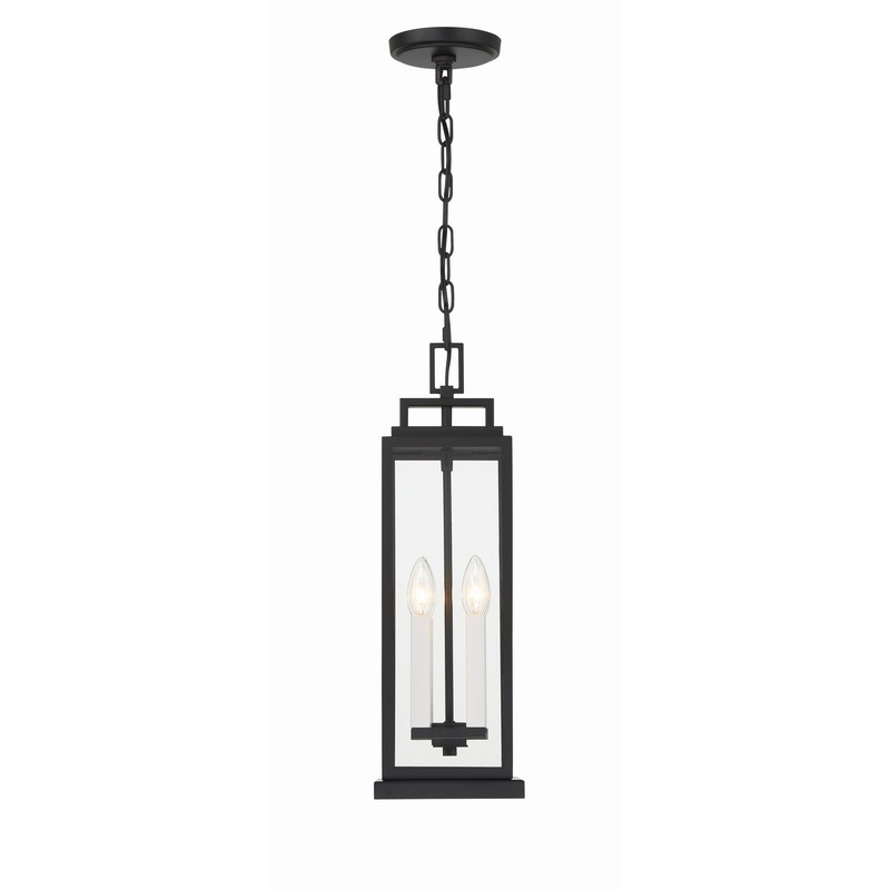Four Light Outdoor Pendant from the Aspen Collection in Matte Black Finish by Crystorama