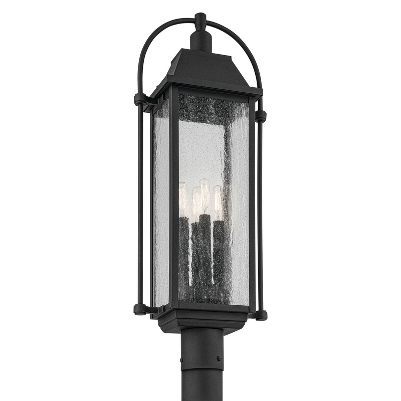 Four Light Outdoor Post Mount from the Harbor Row Collection in Textured Black Finish by Kichler