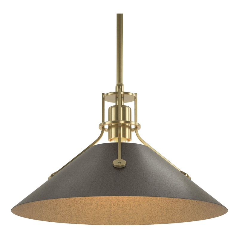 Henry Medium Steel Shade Pendant Modern Brass Oil Rubbed Bronze