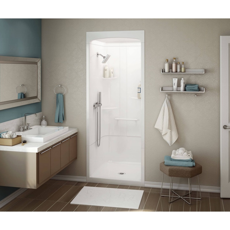 MAAX 107006-S-000-001- ALLIA SHR-3636 Acrylic Alcove Center Drain Three-Piece Shower in White