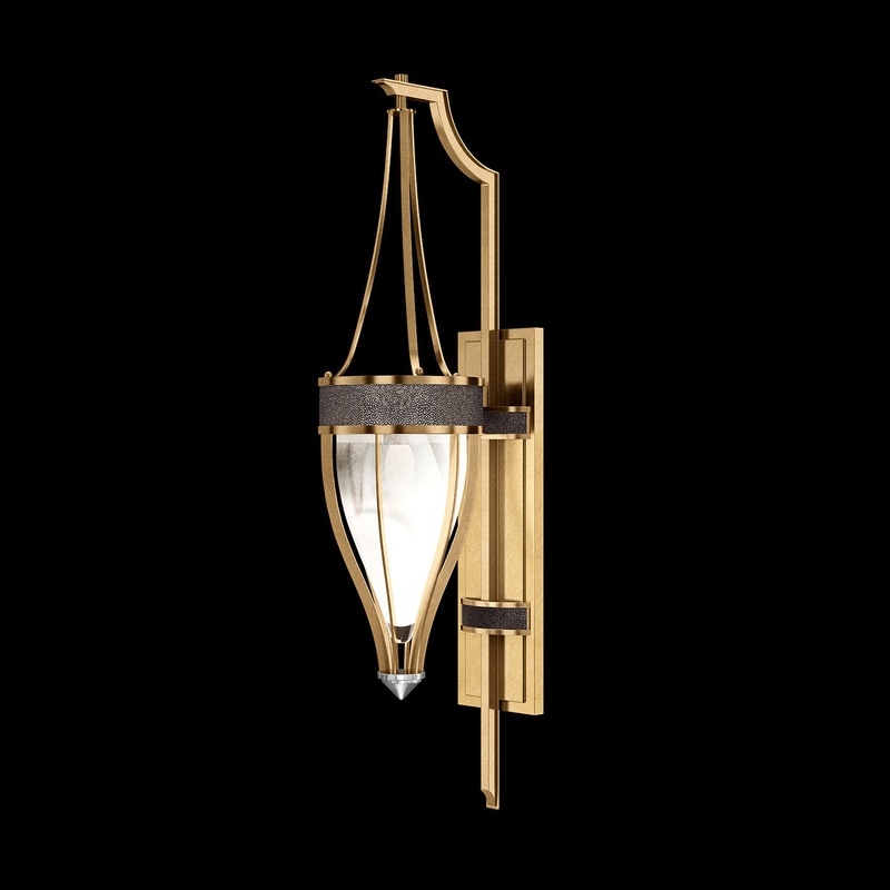 Mirage 32.5″H Sconce Gold Leaf/Nickel/Pebble