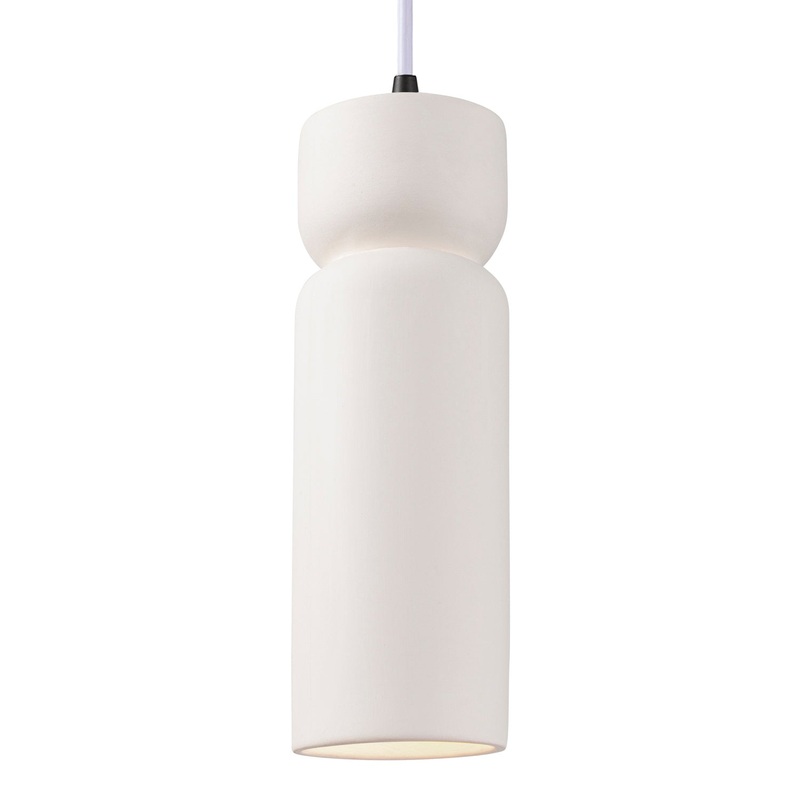 One Light Pendant from the Radiance Collection Collection in Bisque Finish by Justice Designs