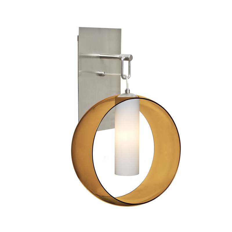 One Light Wall Pendant from the Plato Collection in Satin Nickel Finish by Besa