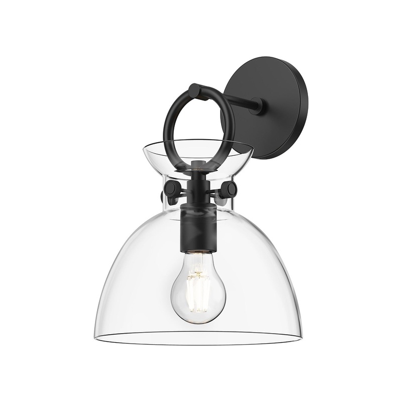 One Light Wall Sconce from the Waldo Collection in Matte Black Finish by Alora