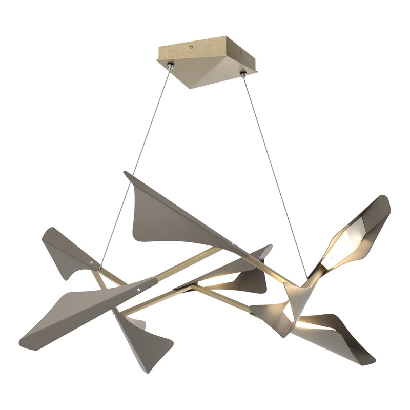 Plume 8-Light LED Pendant Soft Gold Dark Smoke