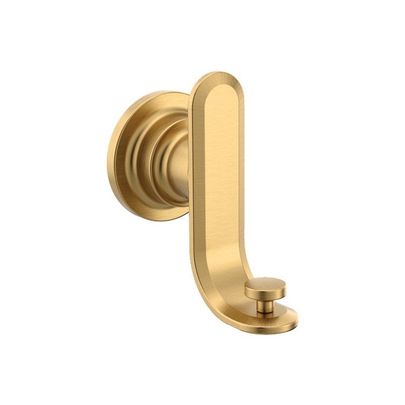 Robe Hook Greenfield Double Brushed Gold 3-9/16 Inch 3 Inch Wall Zinc