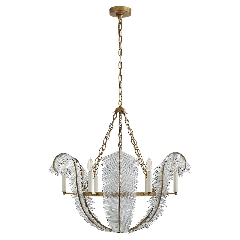 Six Light Chandelier from the Calais Collection in Gilded Iron Finish by Visual Comfort Signature
